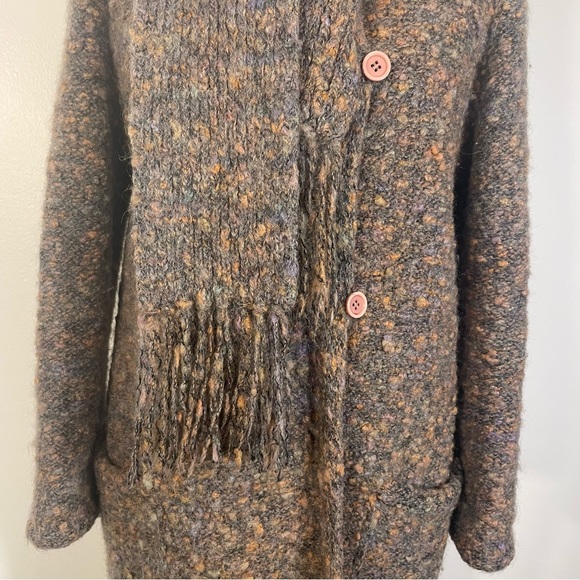 Vintage I.B.Diffusion Mohair Blend Attached Scarf Longline Sweater Size Medium - Picture 3 of 16